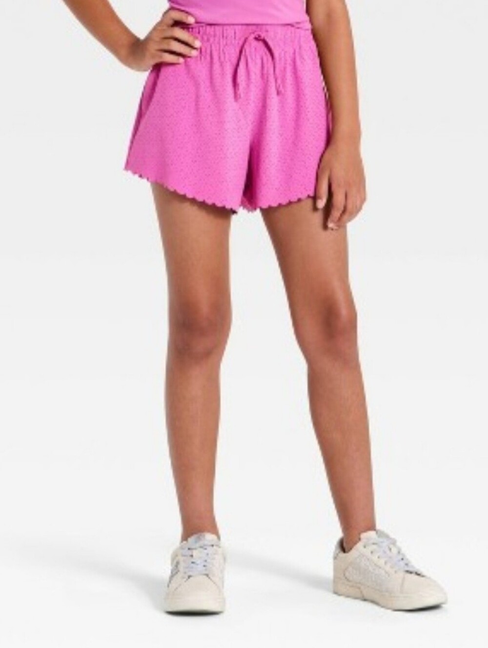 Girls' Mid-Rise Eyelet Active Shorts All In - Motion Purple XXL